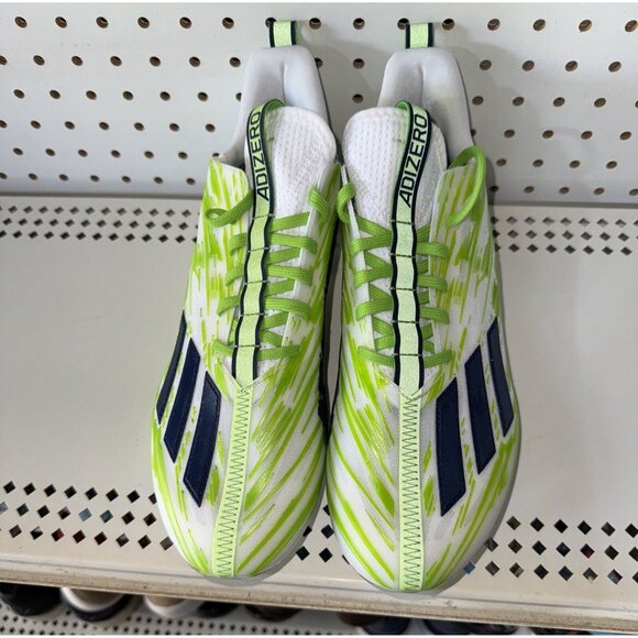 Adidas AdiZero Mens Football Cleats Size 10.5 White Neon Green Blue Seahawks main image 6